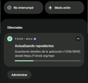 Captura del repositorio actualizándose