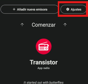 Captura del botón ajustes